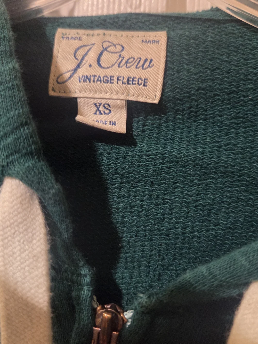 J. Crew Teal Zip Hoodie with Contrast Drawstrings